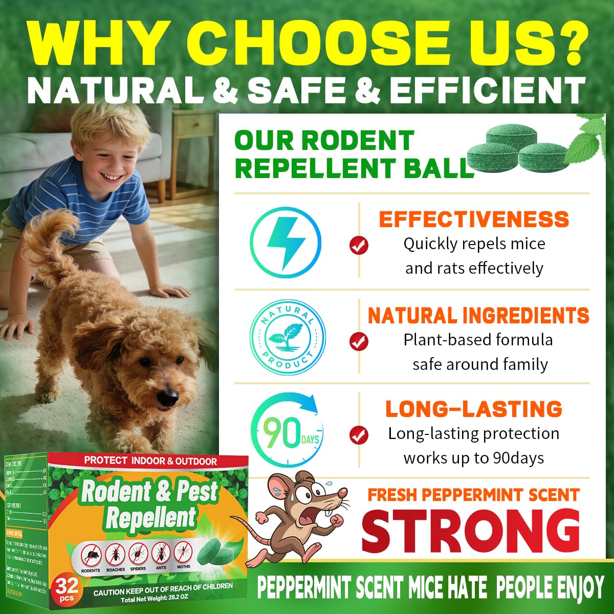 Halonly rodent repellent pouches in garage storage for durable protection.