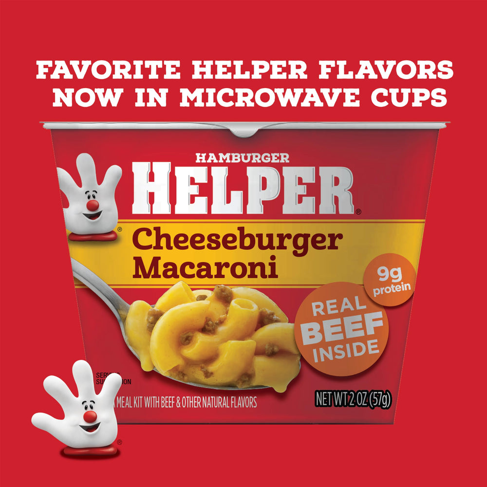 Hamburger Helper Cheeseburger Macaroni cup pantry-stable dinner option