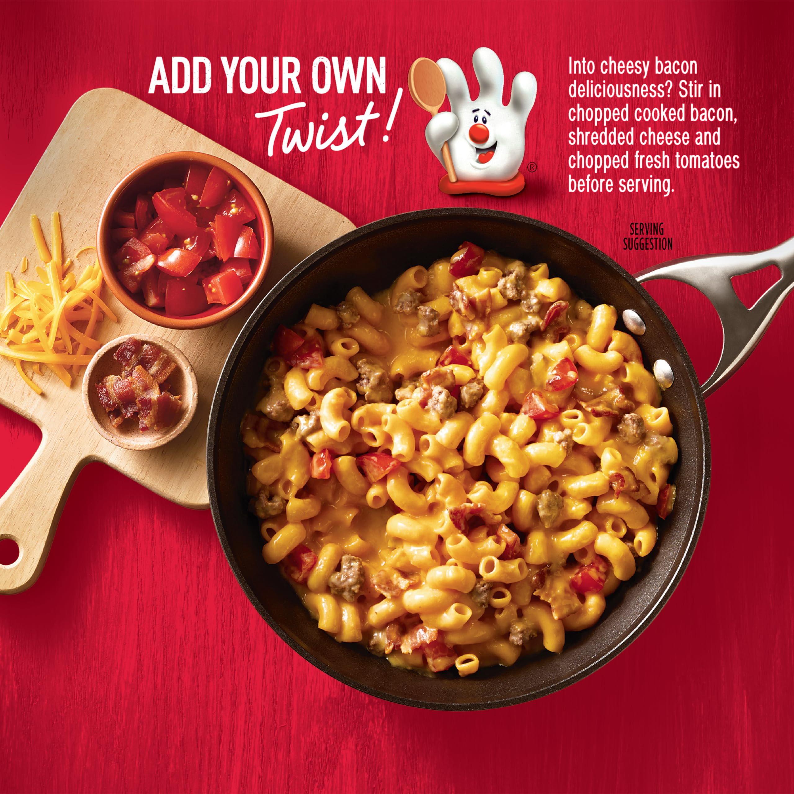 Hamburger Helper Cheeseburger Macaroni three easy steps graphic for quick meals