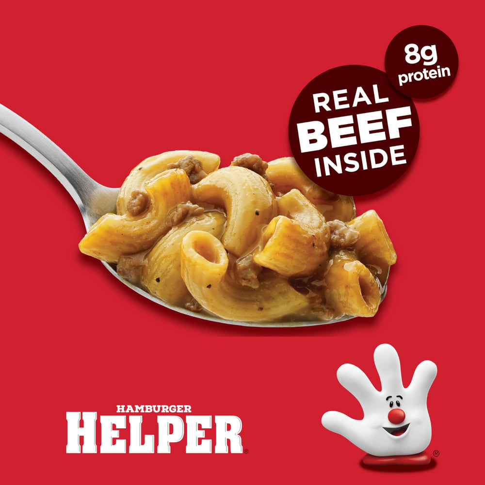 Hamburger Helper on-the-go meal ready in minutes for busy families.
