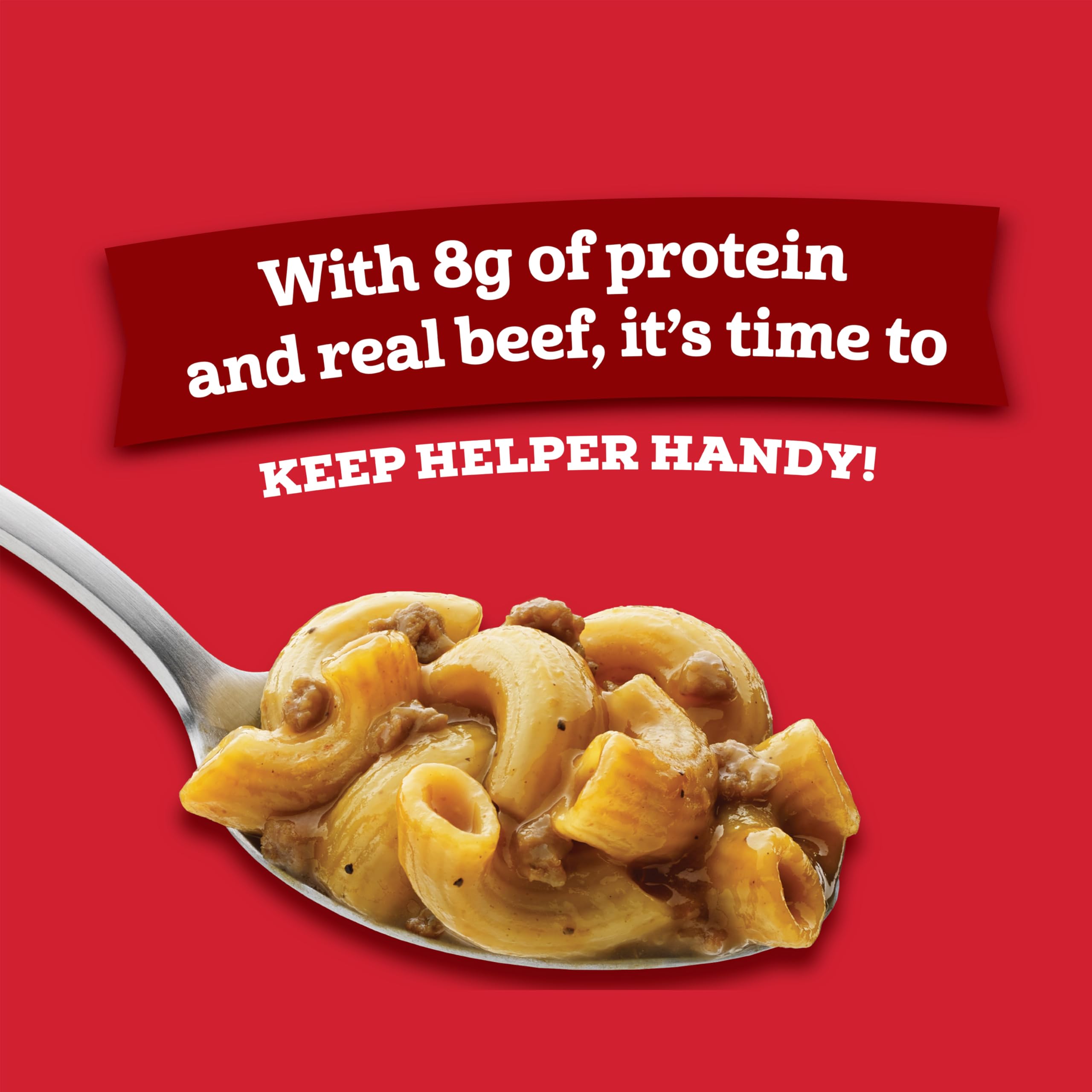 Hamburger Helper beef pasta cup shows a quick 4-minute heat time for busy evenings.