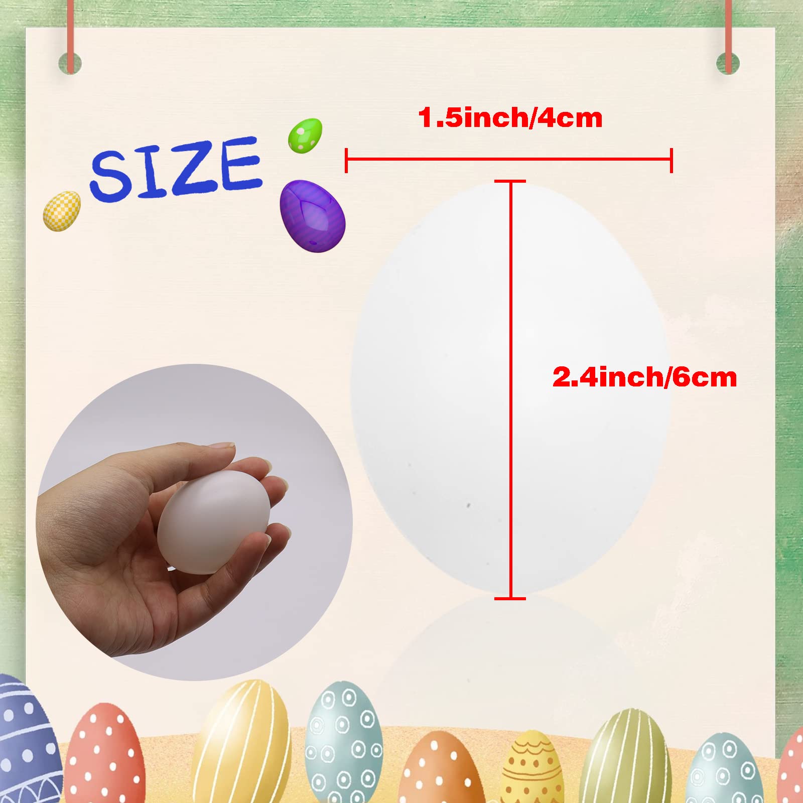 Hamiggaa realistic white eggs ideal for Easter decor and kids' activities.