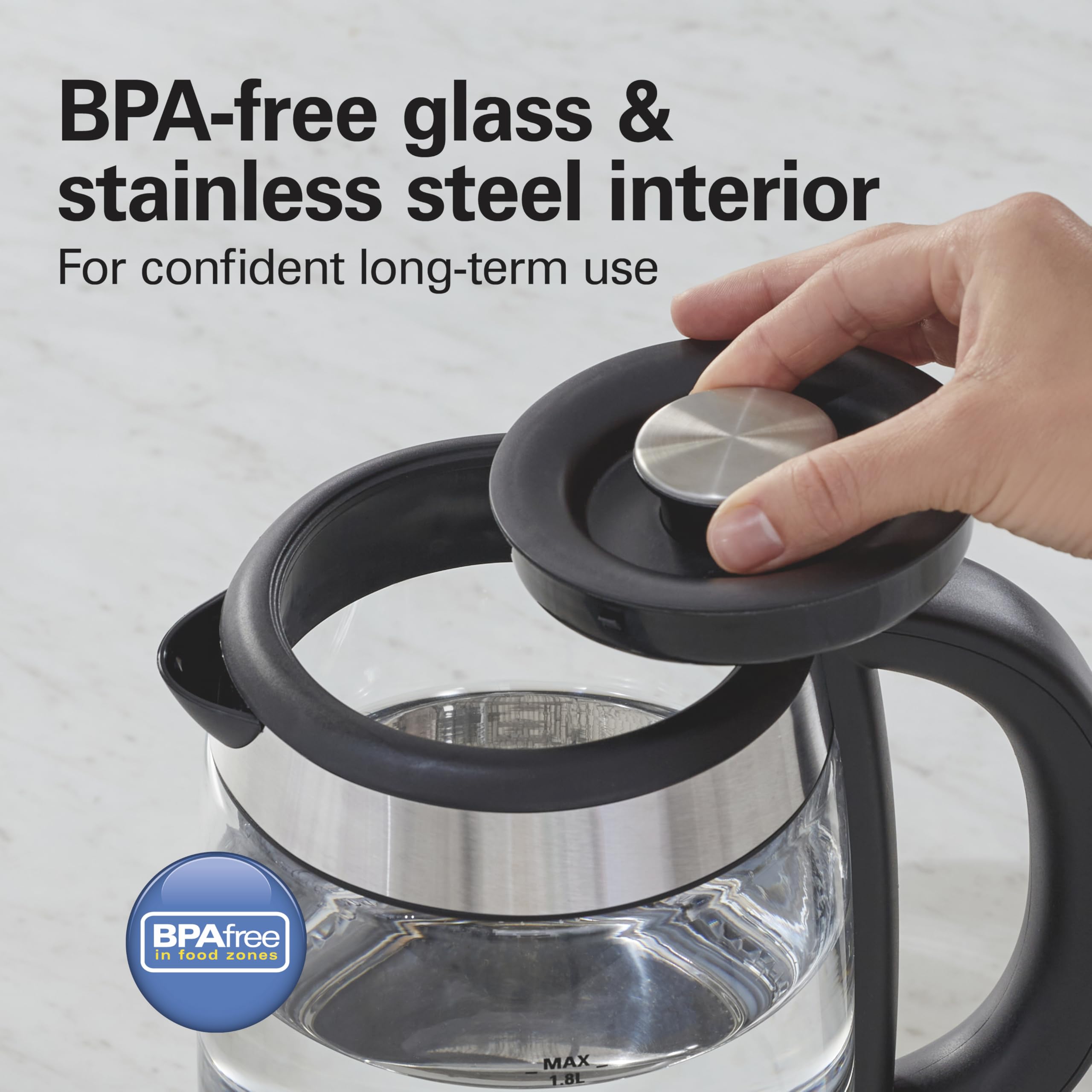 Hamilton Beach Easy-View Kettle blue LED during heating