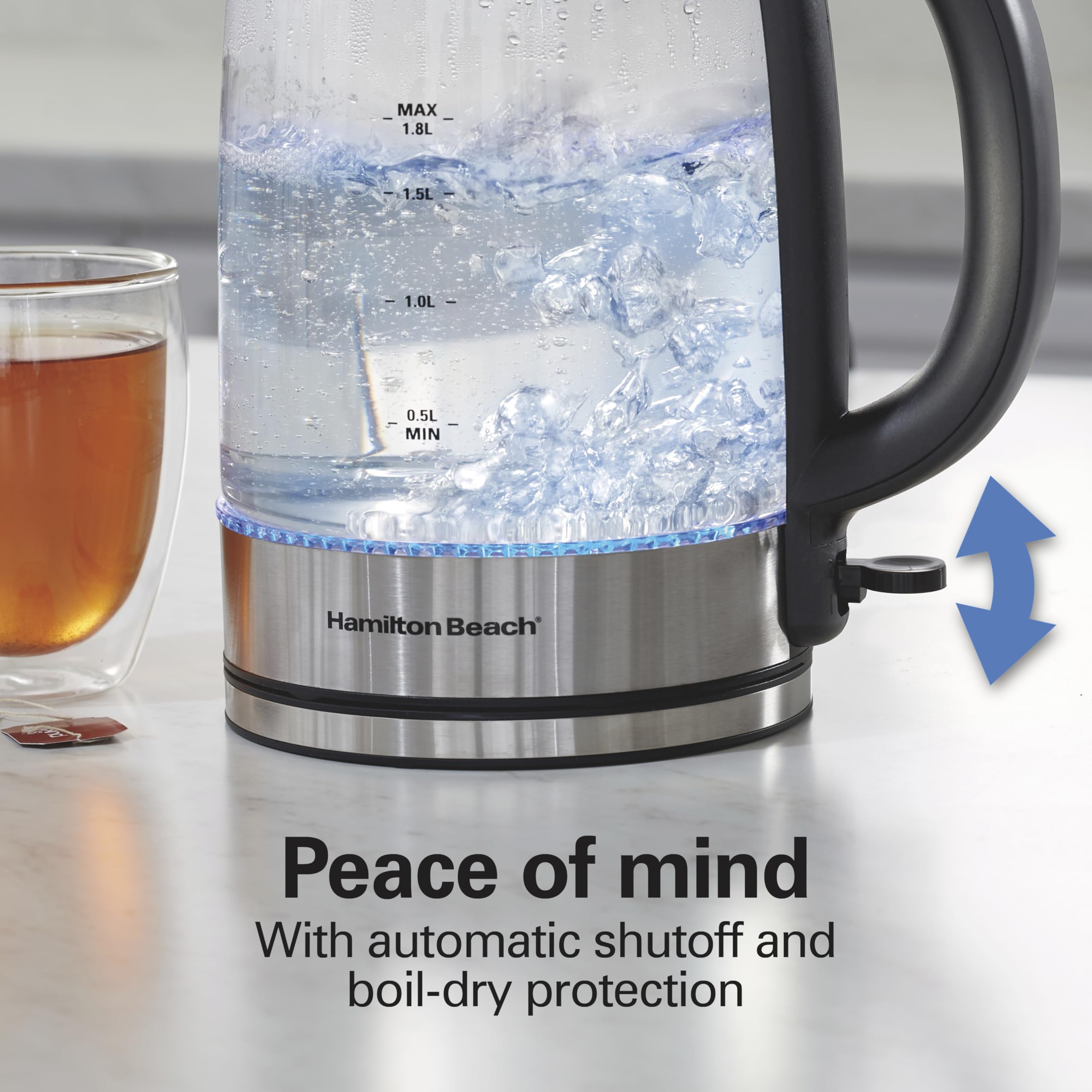 Hamilton Beach Easy-View Kettle borosilicate glass interior visibility