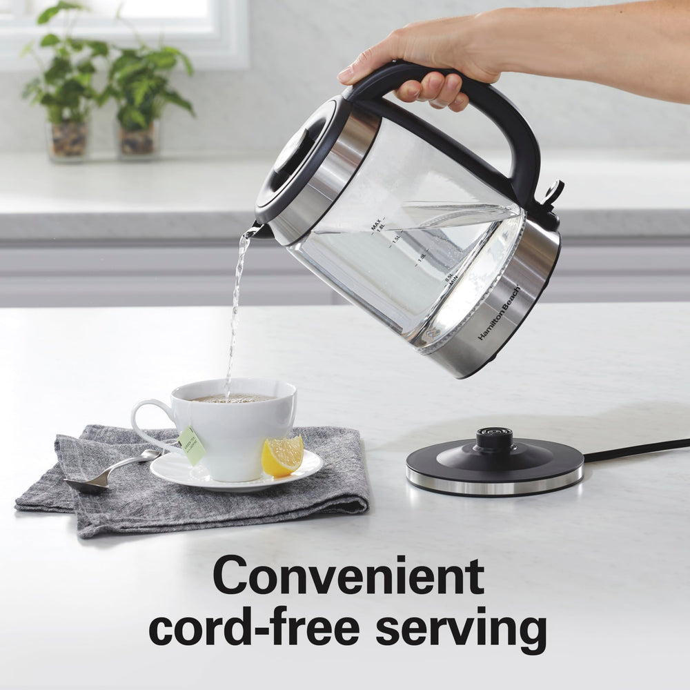 Hamilton Beach Easy-View Kettle cord wrap base reduces clutter