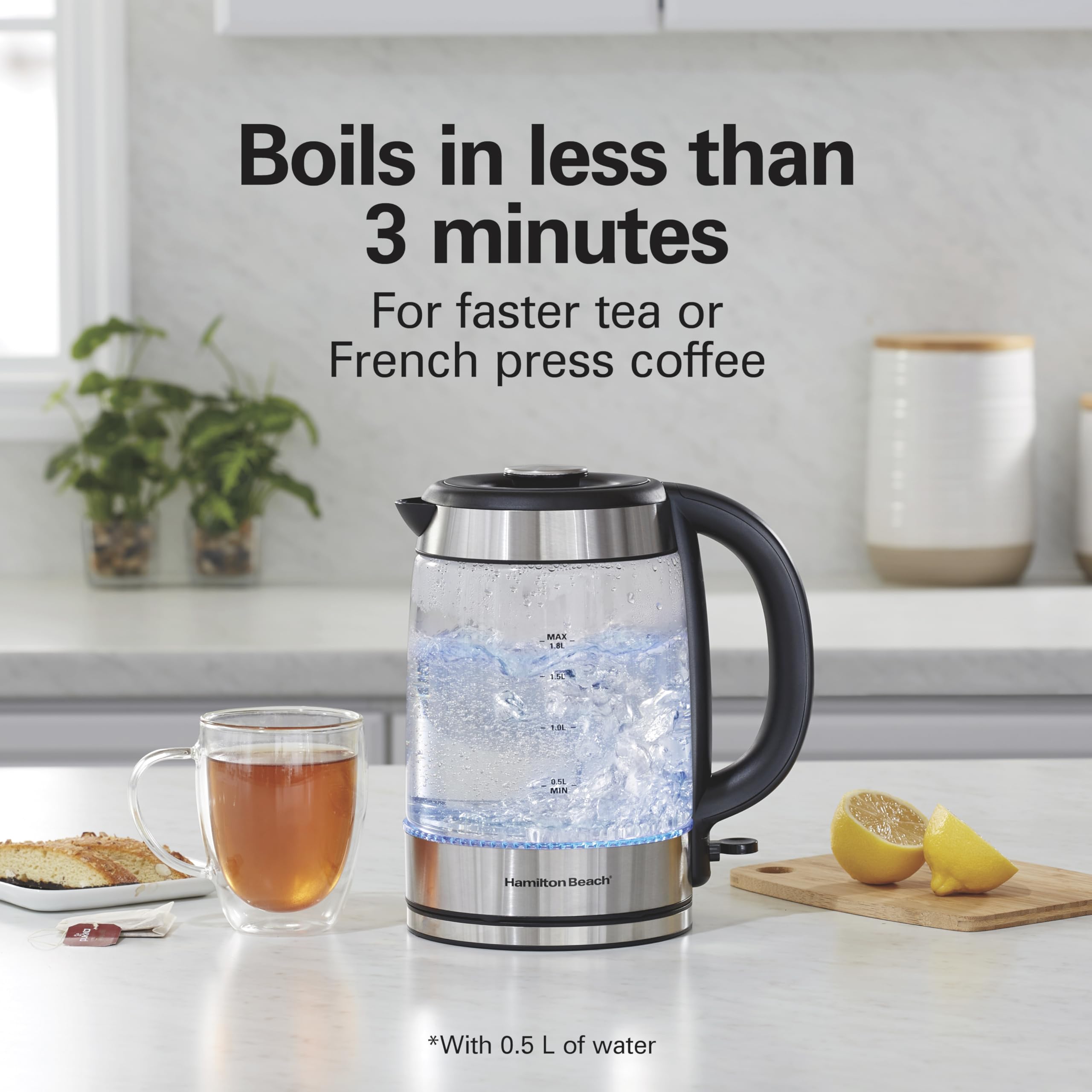 Hamilton Beach Easy-View Kettle lid lift-out for easy filling