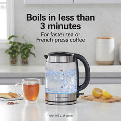 Hamilton Beach Easy-View Kettle lid lift-out for easy filling
