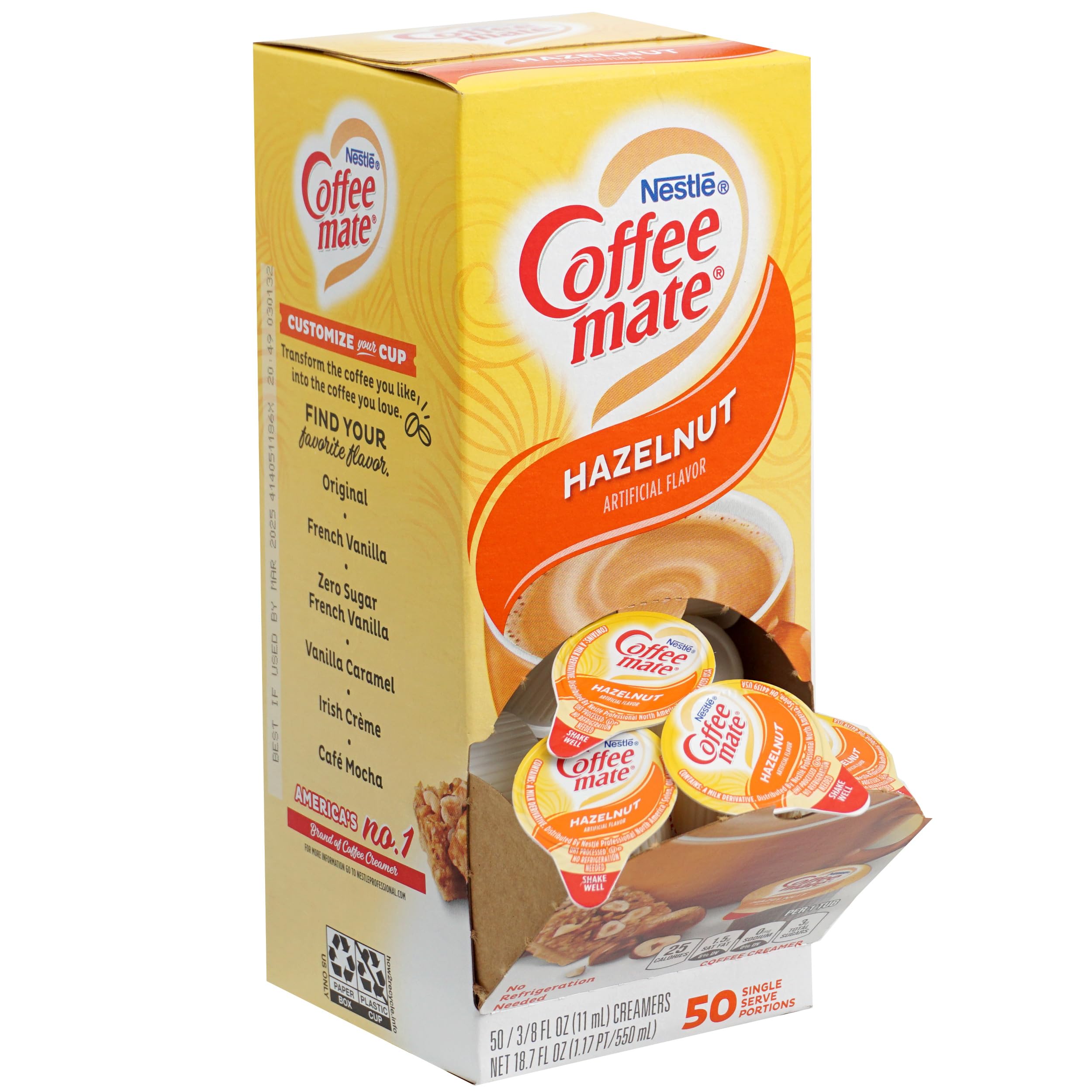 The Hampton Candy Company hazelnut creamer packets are ideal for travel and taking coffee on the go.