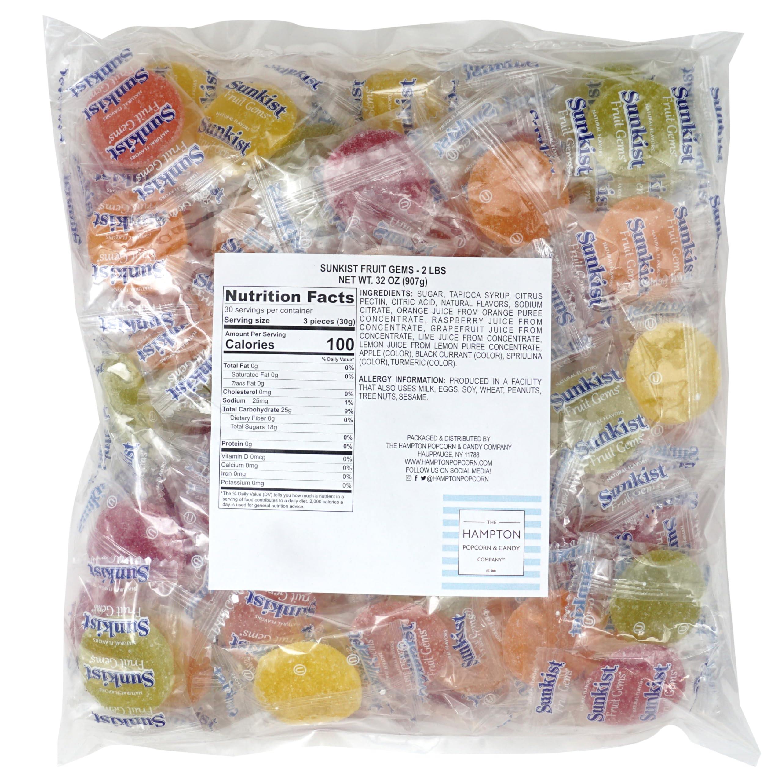 The Hampton Candy Company Fruit Gems lemon bottle, zesty lunchbox treat