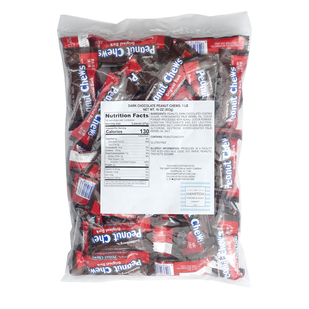 Peanut Chews Original Dark individually wrapped candies, perfect for party favors or gifting.