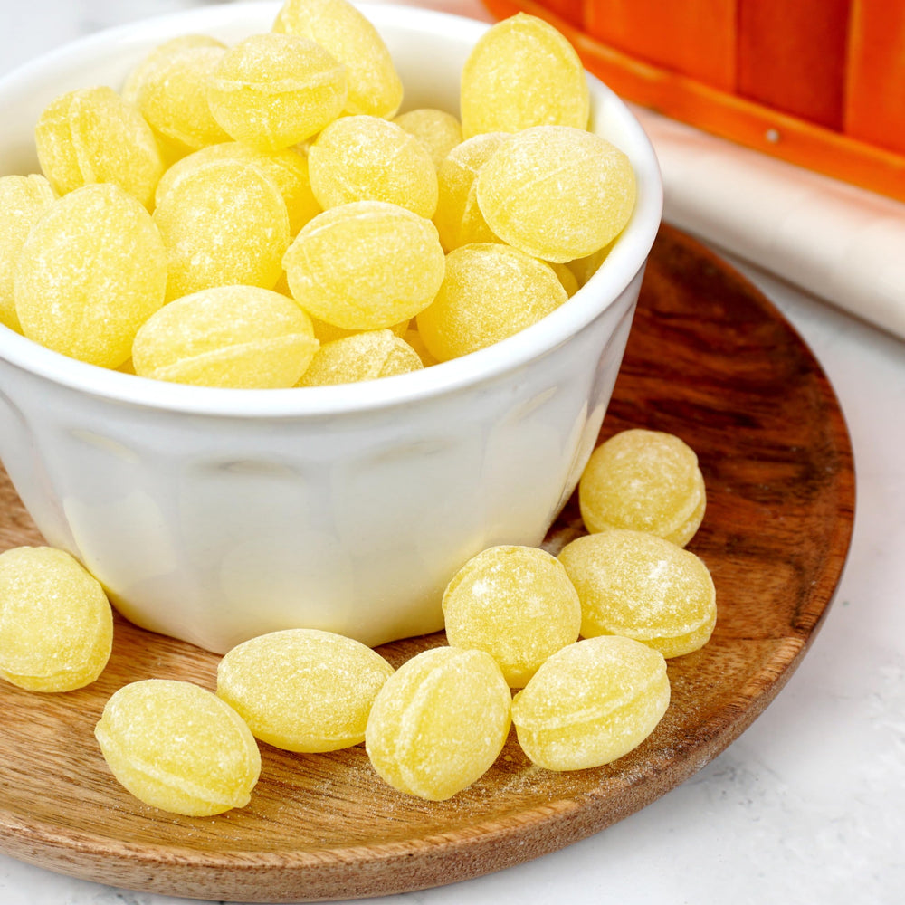 Party buffet setup featuring Hampton lemon drops for guests.