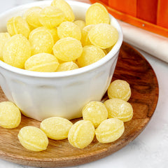 Party buffet setup featuring Hampton lemon drops for guests.