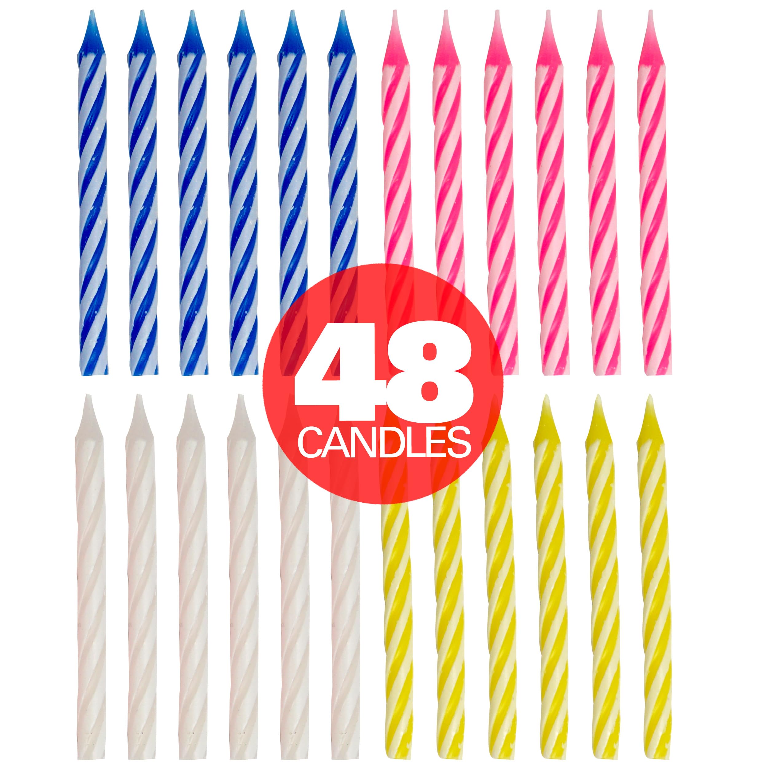 Hampton Distribution spiral candle holders keeping candles upright for cake cutting.
