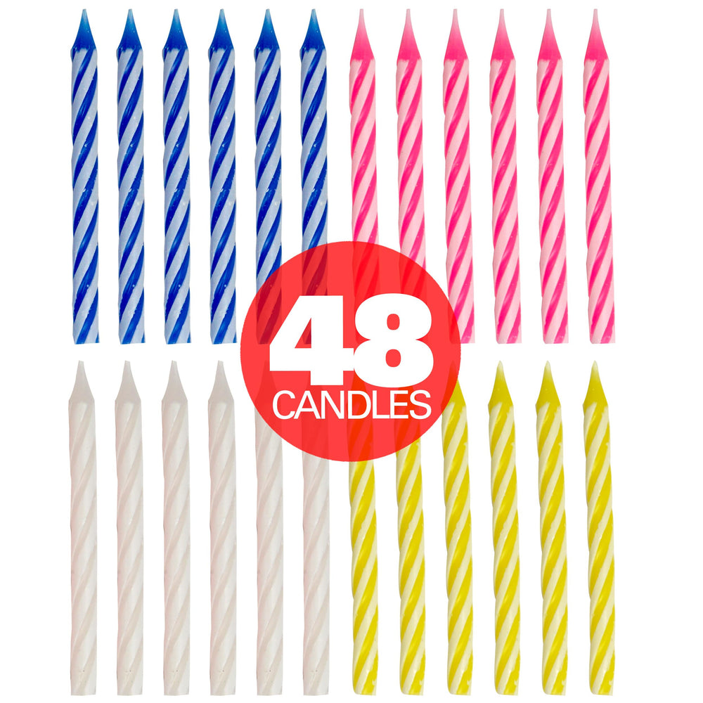 Hampton Distribution spiral candle holders keeping candles upright for cake cutting.