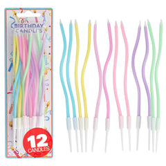 Hampton Distribution pastel twisted spiral candles for cake decoration and celebration