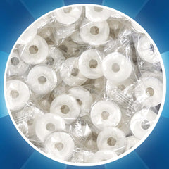 The Hampton Popcorn Company Peppermint Lifesavers bulk bag ready for sharing.