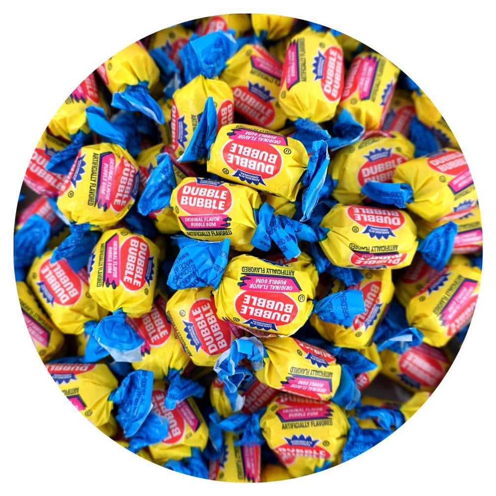 The Hampton Popcorn Company Dubble Original Bubble Gum bulk bag for events.