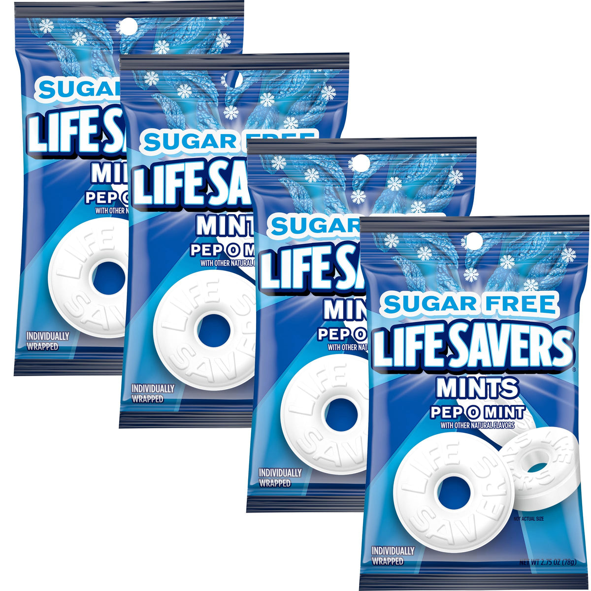 The Hampton Popcorn Company Pep O Mint Lifesavers front packaging for quick breath refresh