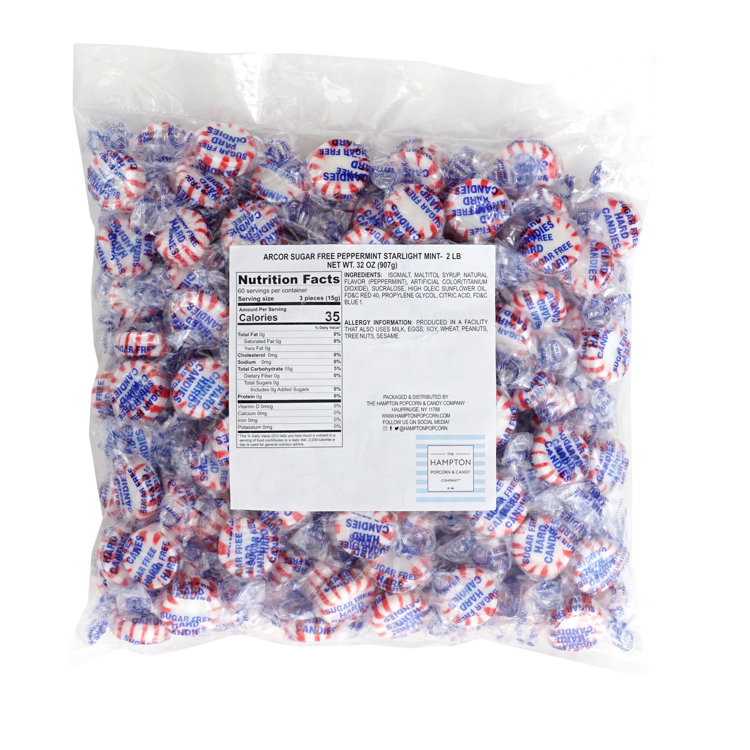 The Hampton Sugar-Free Peppermint Starlight Mints individually wrapped for grab-and-go.
