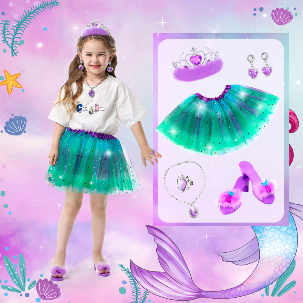 HAMSILY ice princess skirt highlights snowflake design for versatile costume changes.