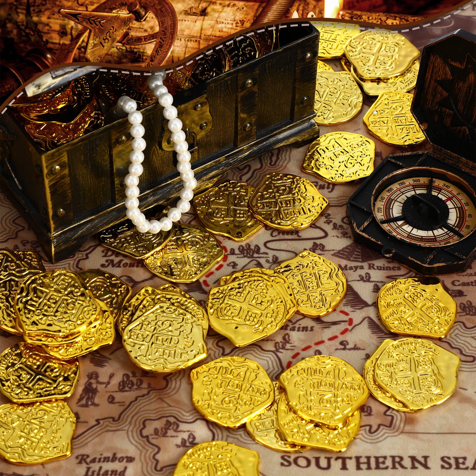 Hanaive pirate coins kids playing easy to hold and share during games