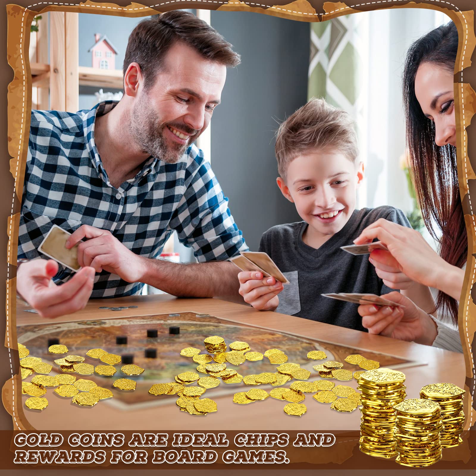Hanaive pirate coins stage prop enhances cosplay with glossy gold finish