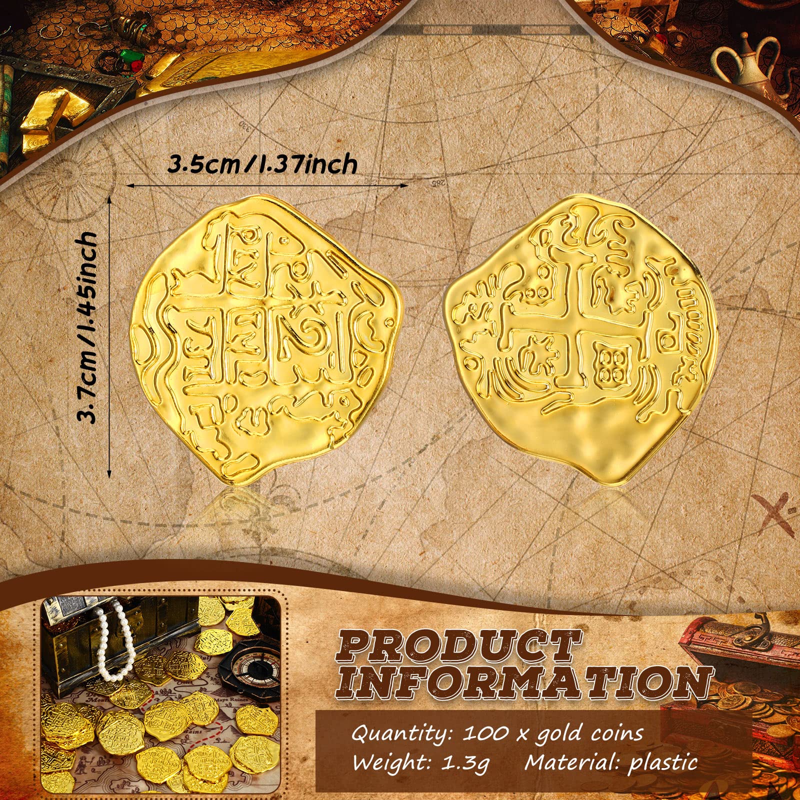 Hanaive pirate coins treasure chest decor adds pirate ambiance to parties