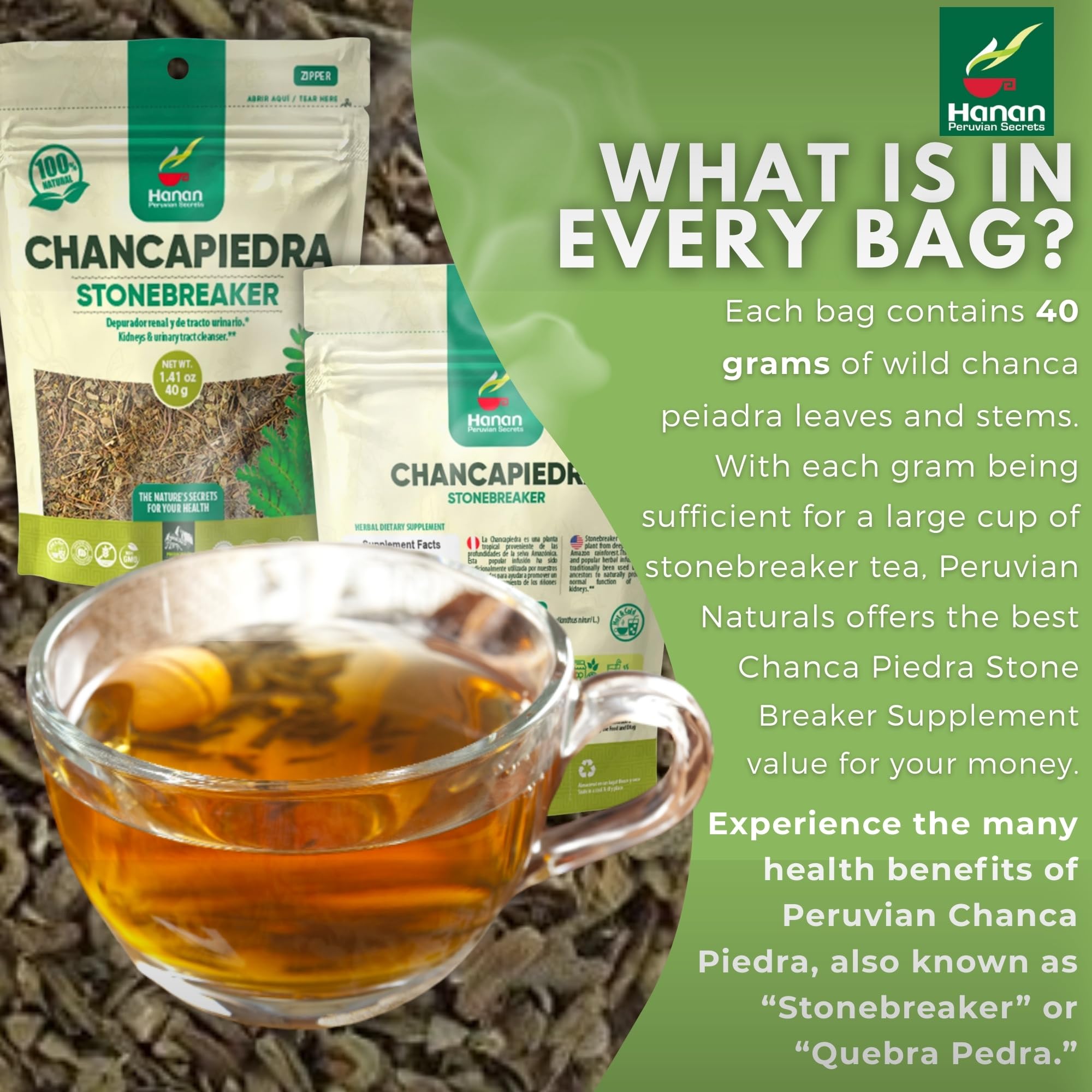 Hanan Chanca Piedra Peru-origin herb harvest shows natural sourcing from Amazonian farms.