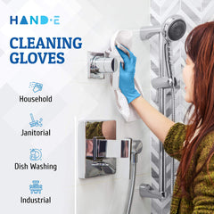 Powder-free Hand-E Touch nitrile gloves minimize residue and irritation during handling.