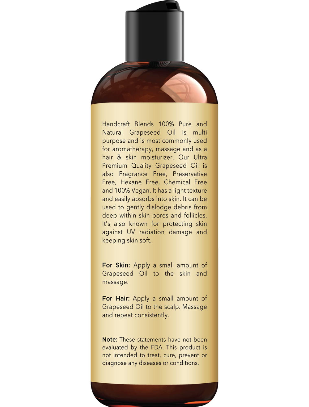 Handcraft Blends Grapeseed Oil being poured for easy use