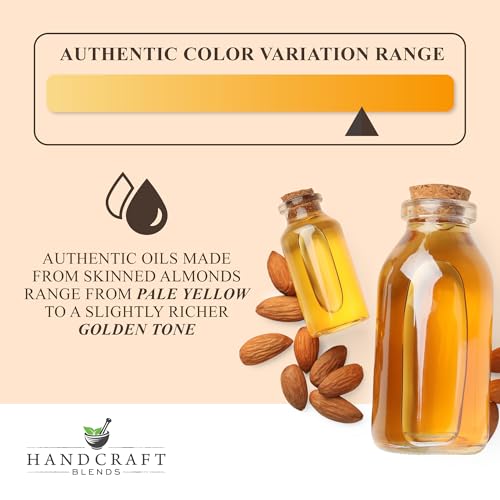 Amber bottle of Handcraft Blends almond oil ready for daily use