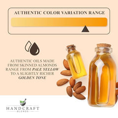 Amber bottle of Handcraft Blends almond oil ready for daily use