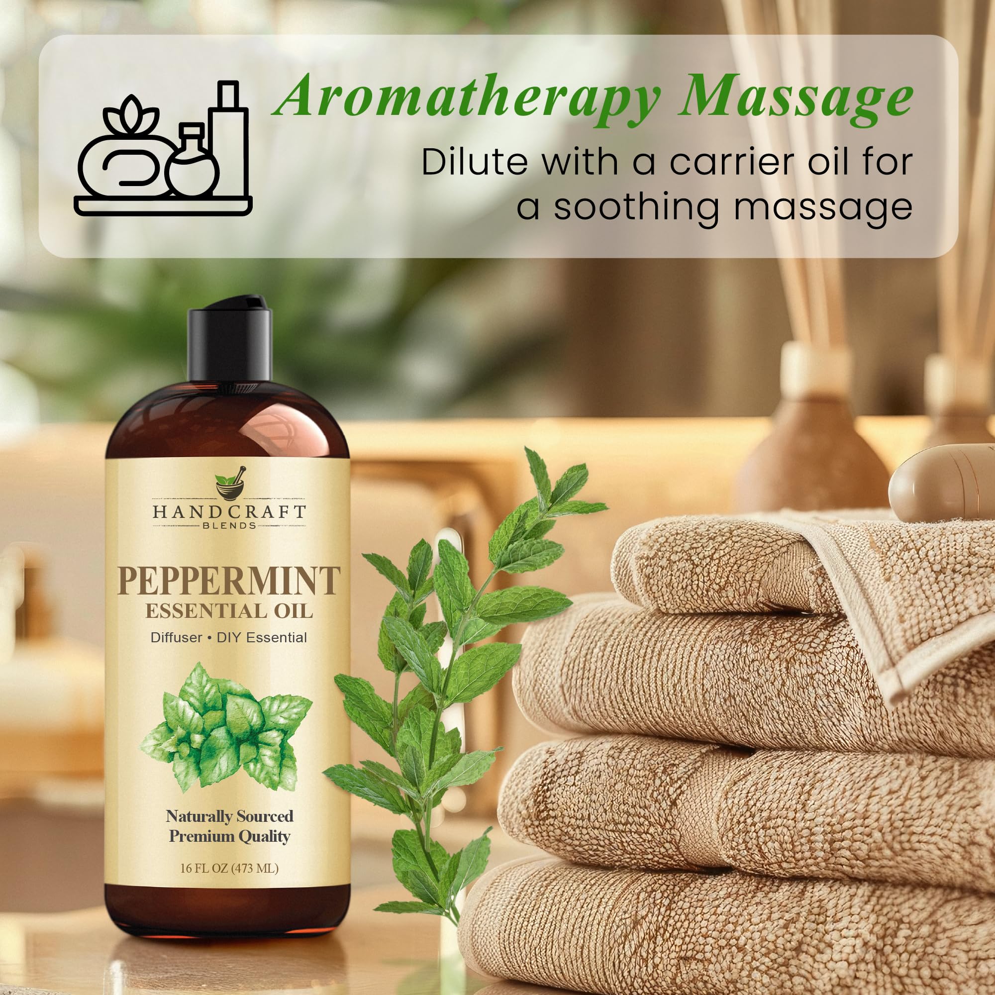 Handcraft Blends Peppermint Oil bulk size, economical DIY option.