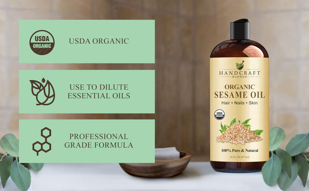 Handcraft Blends sesame oil for hair care, nourishing dry ends and scalp comfort.