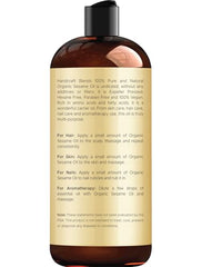 Handcraft Blends sesame oil pour demonstrates easy application for face and body.