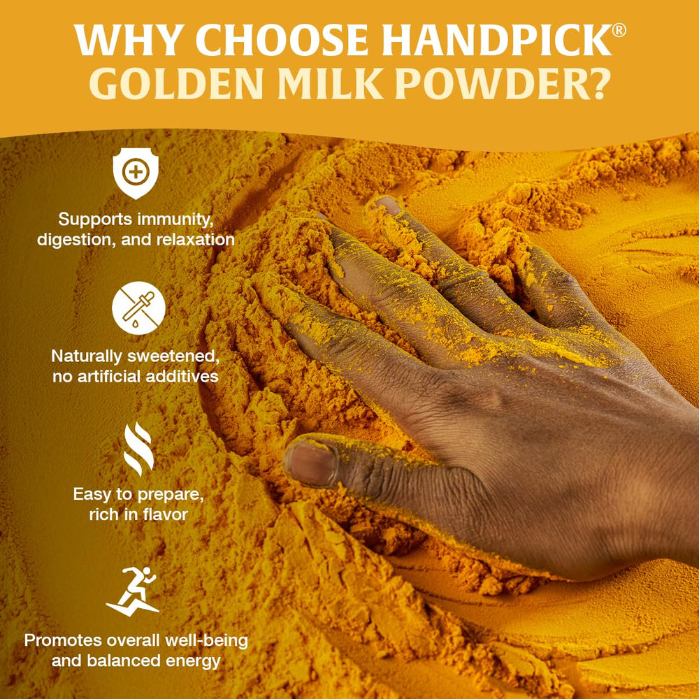HANDPICK Curcumin-rich powder close-up suggests antioxidant-inspired latte moments.