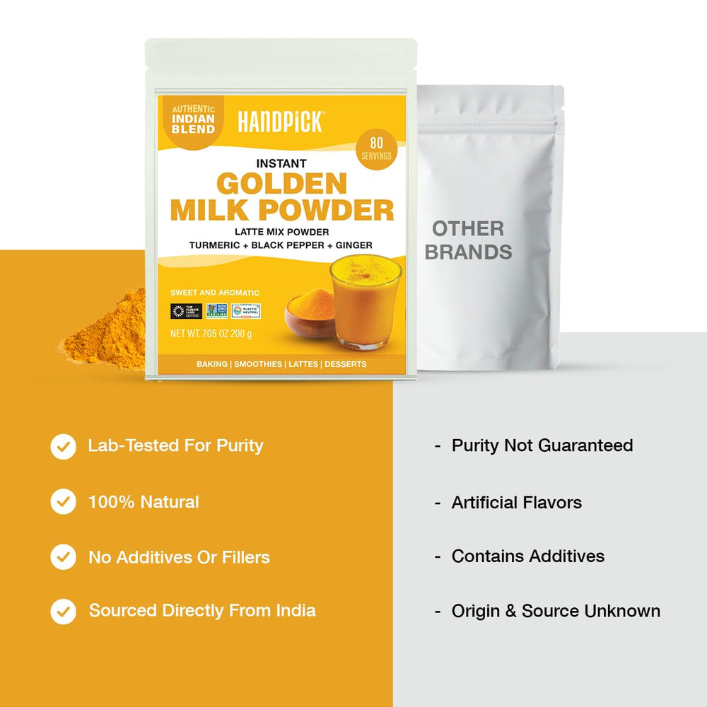 HANDPICK Non-GMO Gluten-Free label signals clean, dairy-free ingredients.
