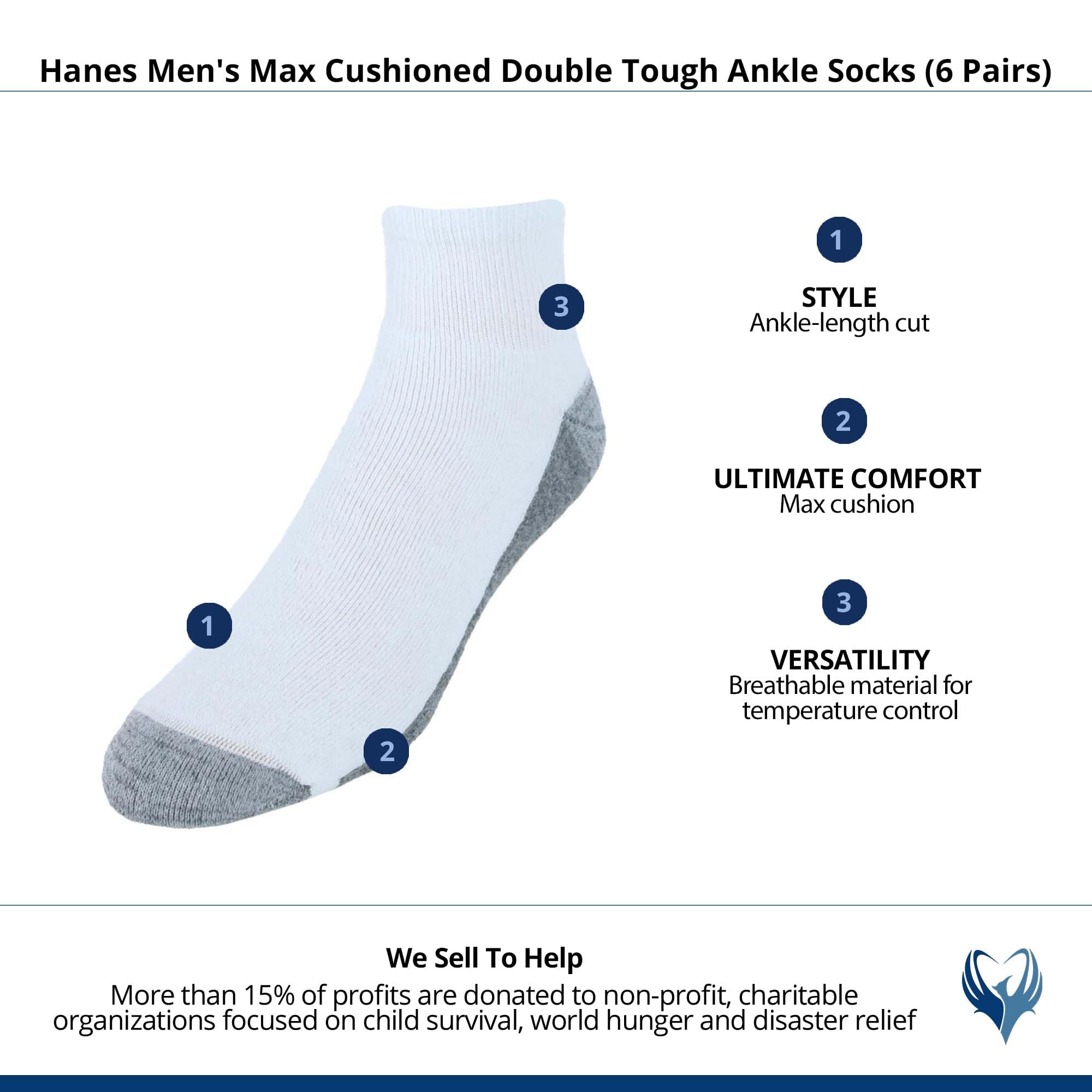 Hanes FreshIQ odor control socks for refreshed feet during workouts or daily use