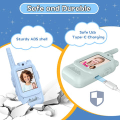 Hangrui rechargeable kids walkie-talkies ready for fun without frequent battery changes.