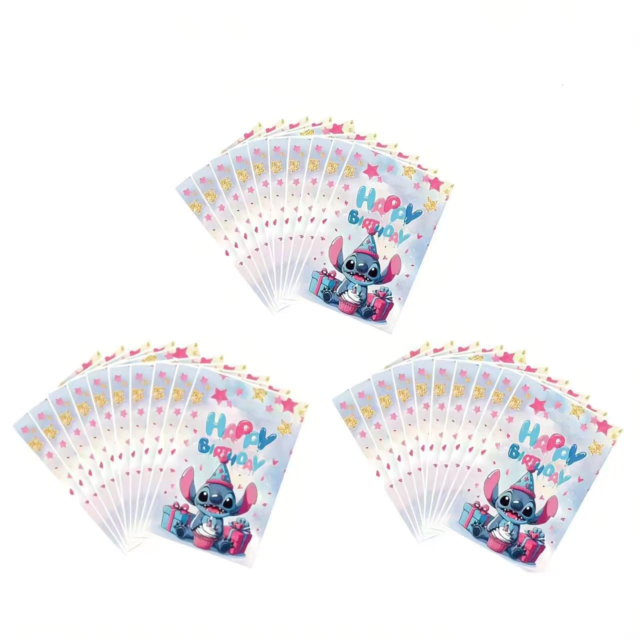 HANISNA Stitch birthday gift bags in pink, ideal for kid-friendly party favors.