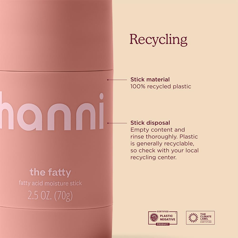 HANNI Fatty packaging uses 100% PCR plastic.