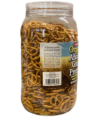 Hanover Organic Pretzels with USDA Organic label near texture and quality ingredients.