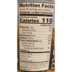 Hanover spelt pretzels close-up, showcasing savory sea salt flavor and satisfying crunch.