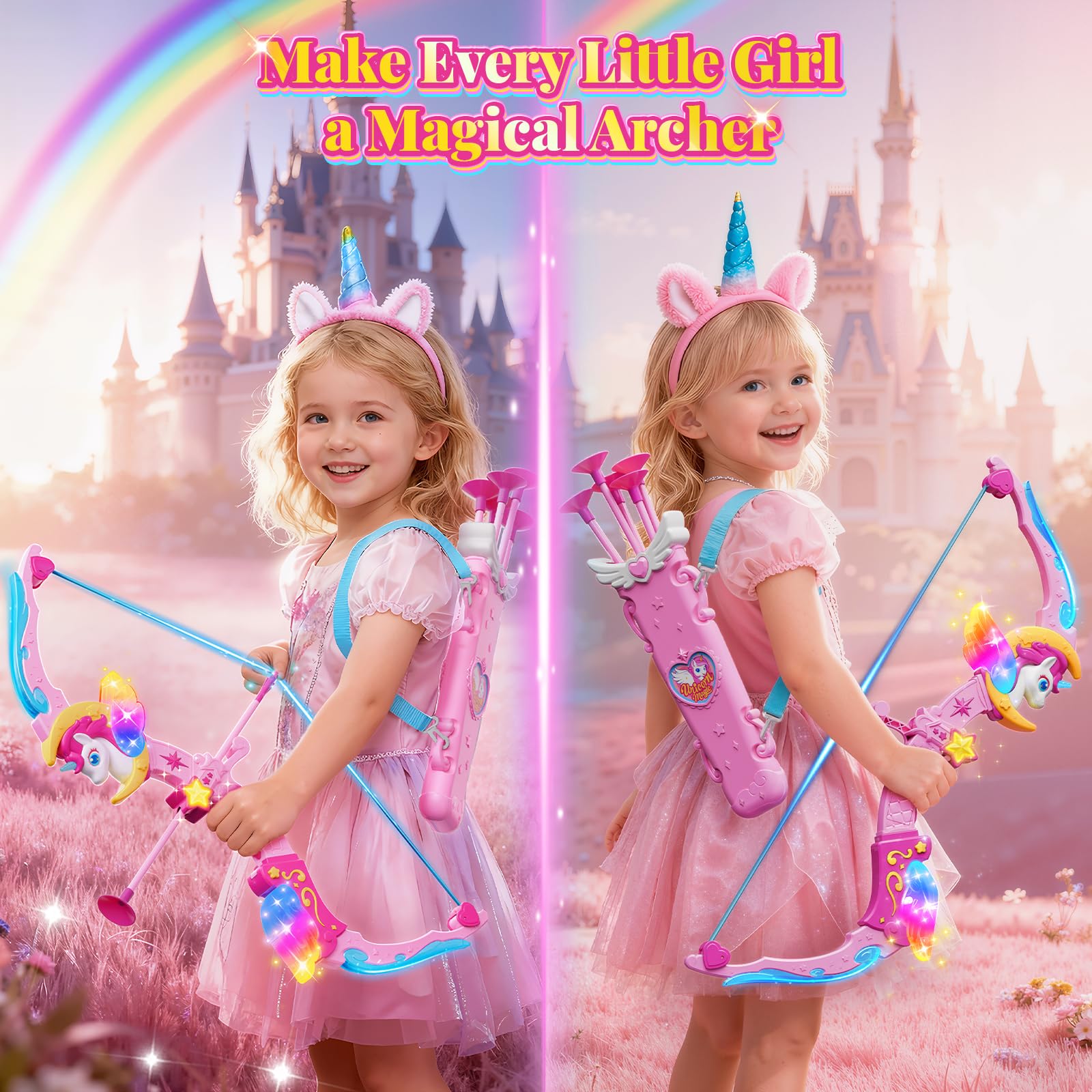 Hanroni Unicorn BowArrow with wings glow enhances imaginative storytelling and role-play