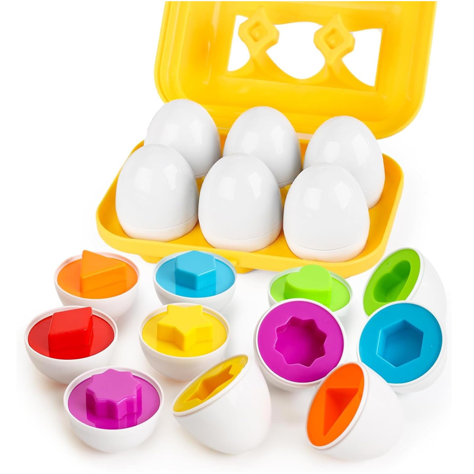 HANSGO Shape Matching Eggs with easy-grip exterior for little hands to explore