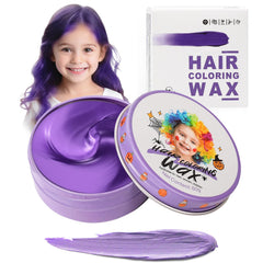 Hansuby temporary purple hair color wax packaging shows quick styling for parties.