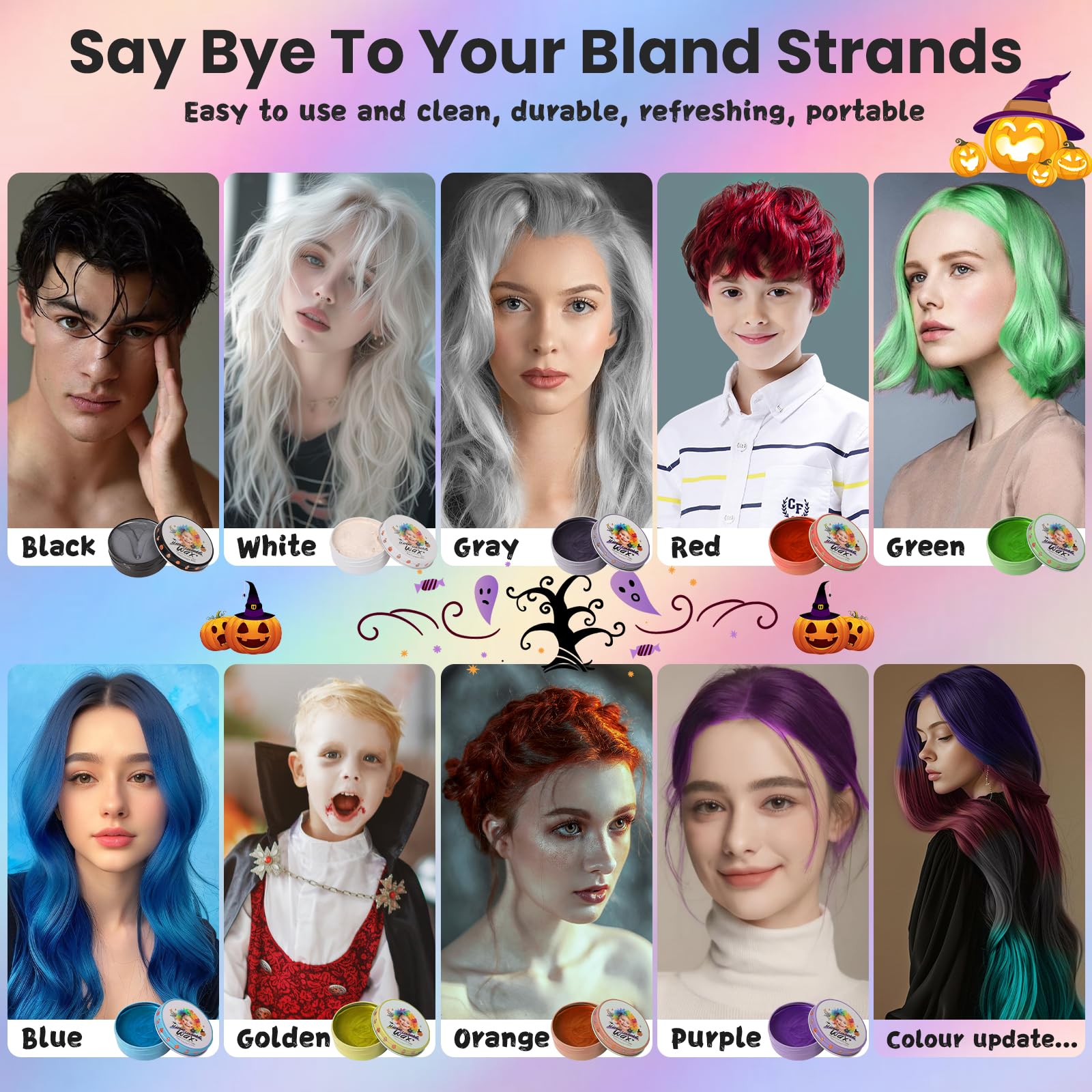 Hansuby washable hair color wax provides easy color changes and cleanup.