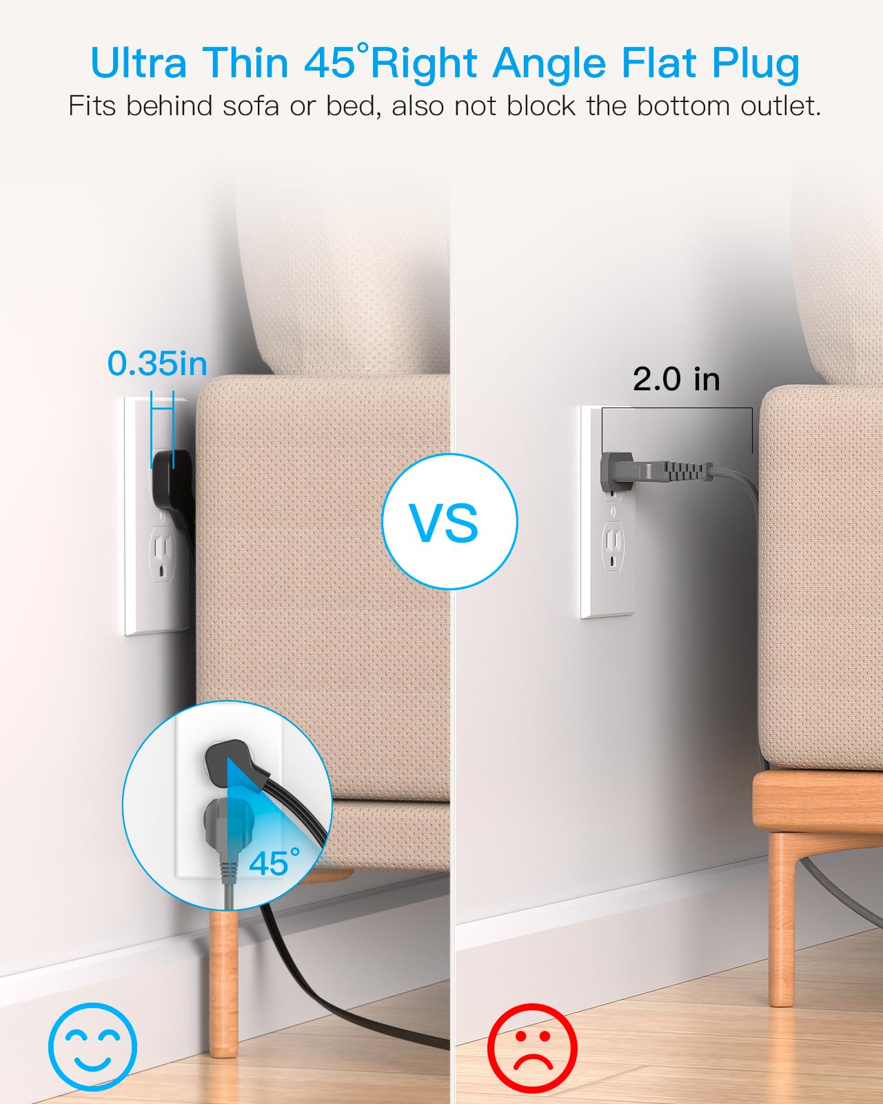 HANYCONY eight outlets and USB-C for versatile charging.