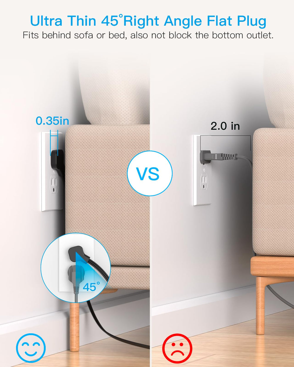 HANYCONY eight outlets and USB-C for versatile charging.