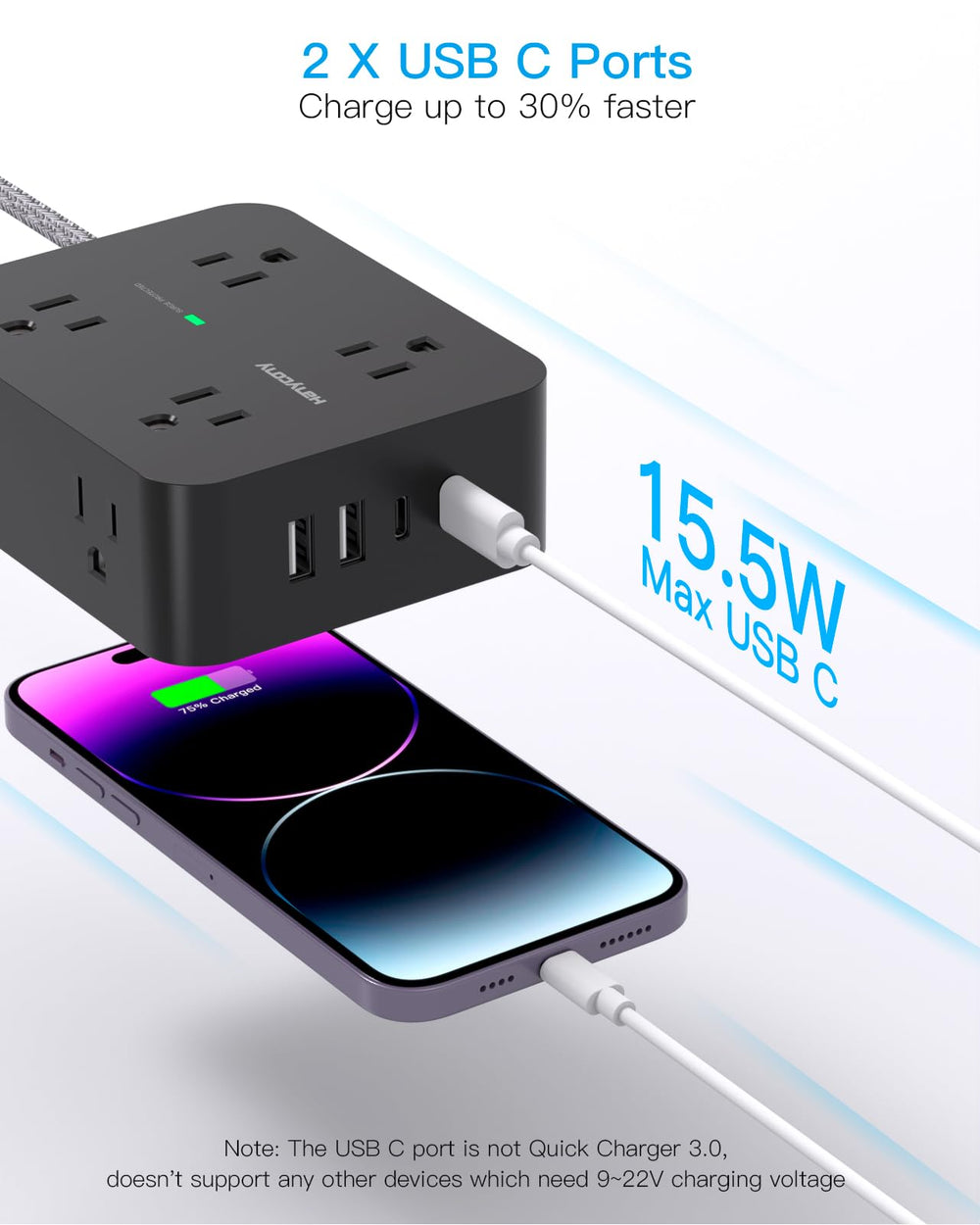 HANYCONY back mounting holes for secure wall-mount or desk setup